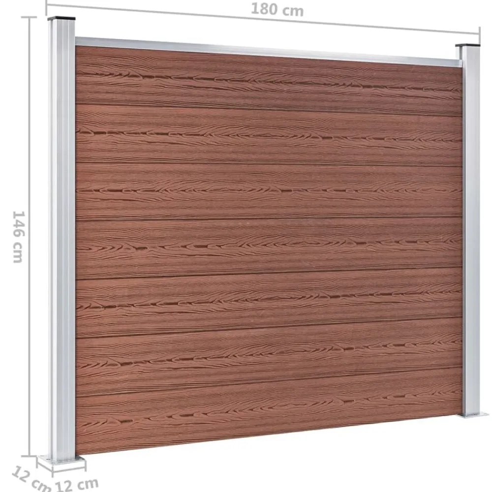 vidaXL Vallas De Jardín-Panel de valla WPC marrón 180x146 cm