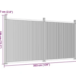 vidaXL Panel de valla WPC 353x186 cm Gris Best