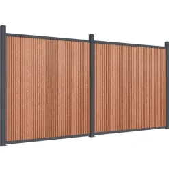 vidaXL Vallas De Jardín-Panel de valla WPC marrón 353x186 cm