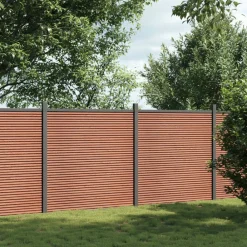 vidaXL Vallas De Jardín-Panel de valla WPC marrón 353x186 cm