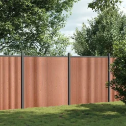vidaXL Vallas De Jardín-Panel de valla WPC marrón 353x186 cm