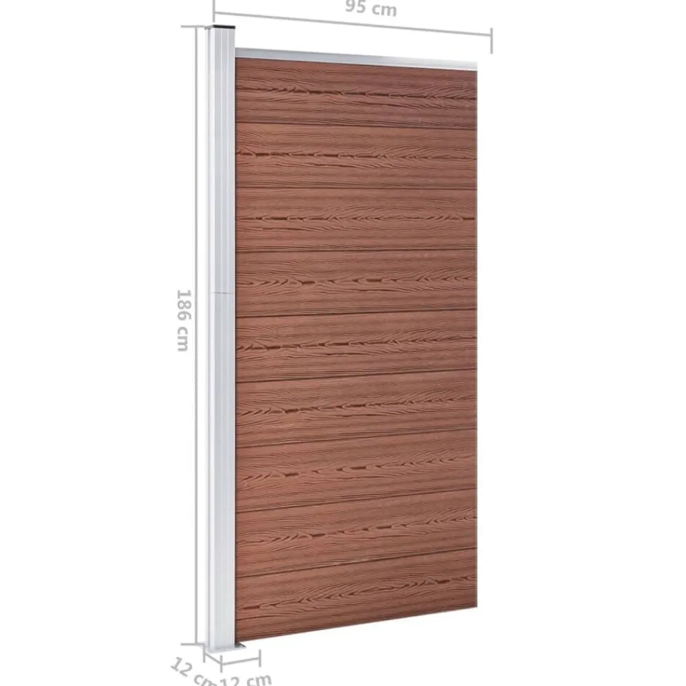 vidaXL Panel de valla WPC marrón 95x186 cm Marrón New