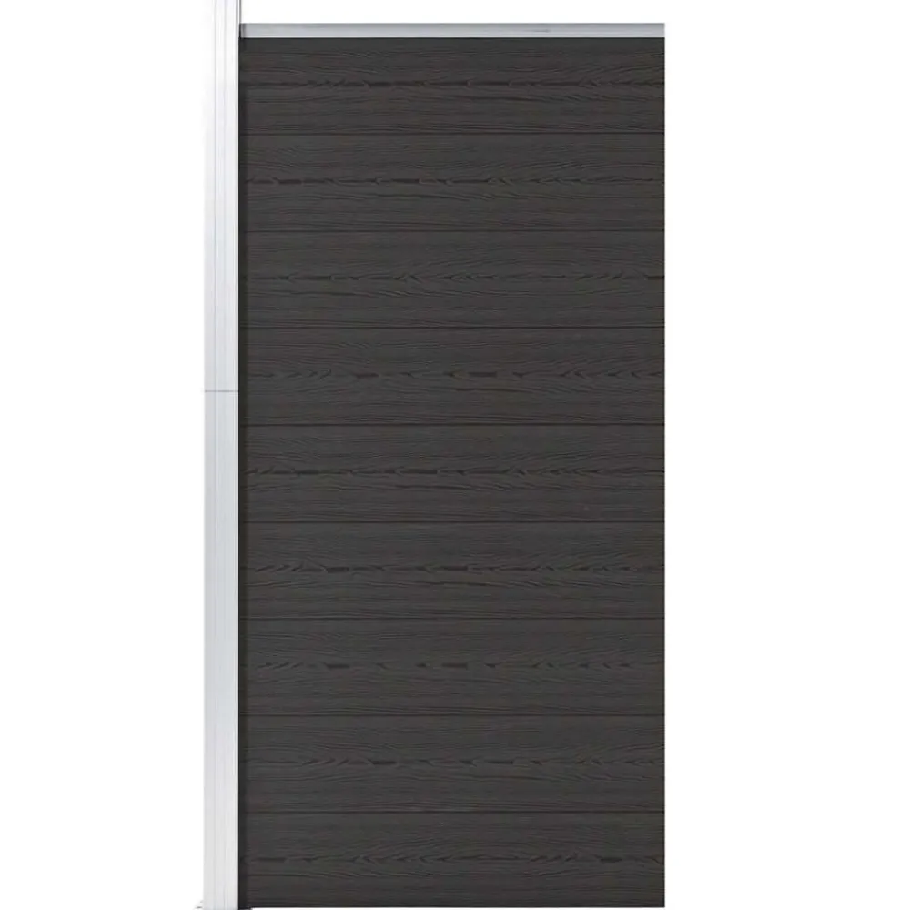 vidaXL Panel de valla WPC 95x186 cm Negro Outlet