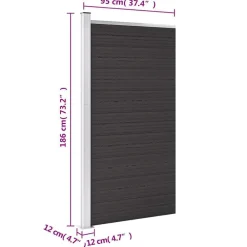 vidaXL Panel de valla WPC 95x186 cm Negro Outlet