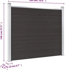 vidaXL Vallas De Jardín-Panel de valla WPC 180x146 cm