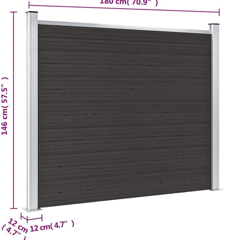 vidaXL Vallas De Jardín-Panel de valla WPC 180x146 cm