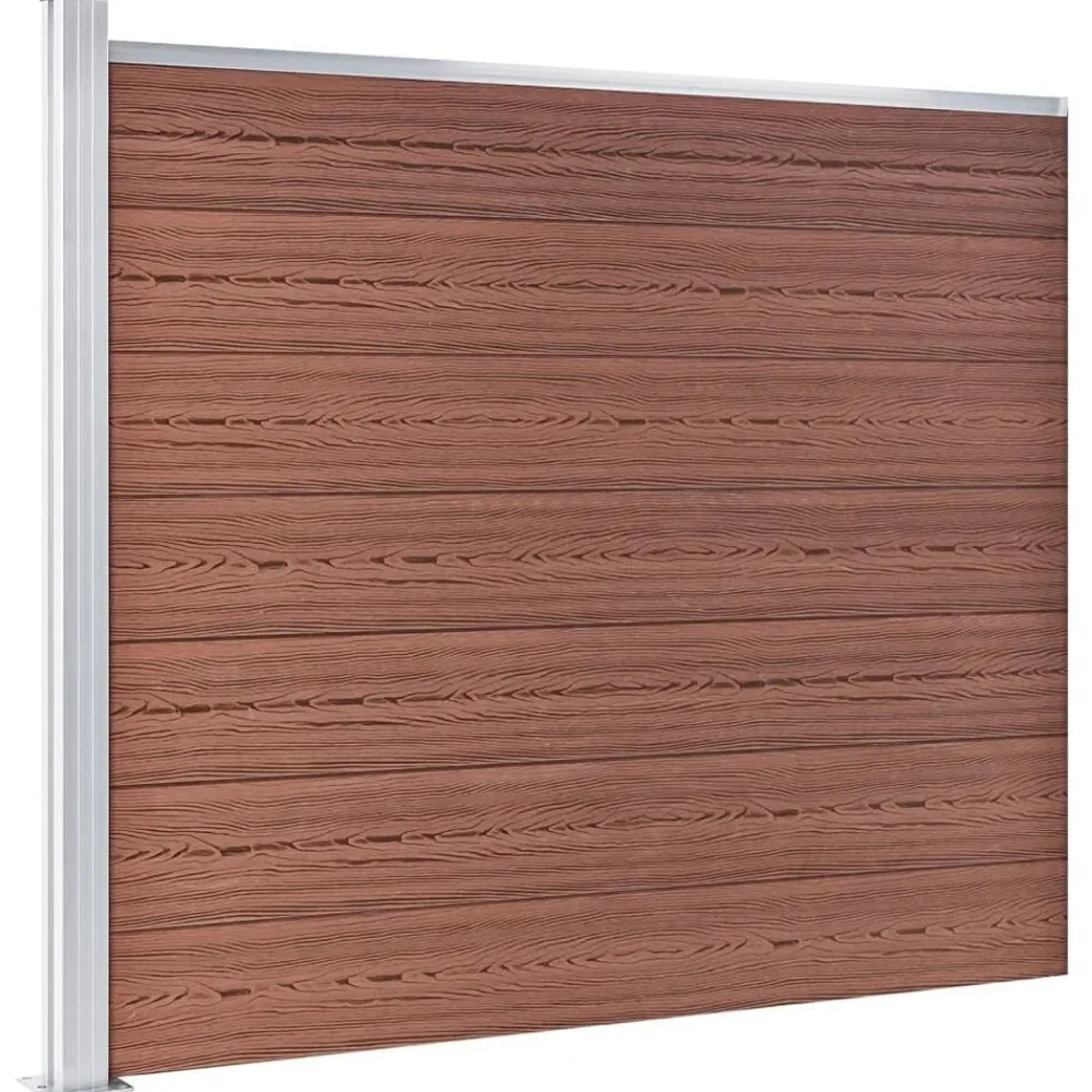 vidaXL Panel de valla WPC marrón 175x146 cm Marrón