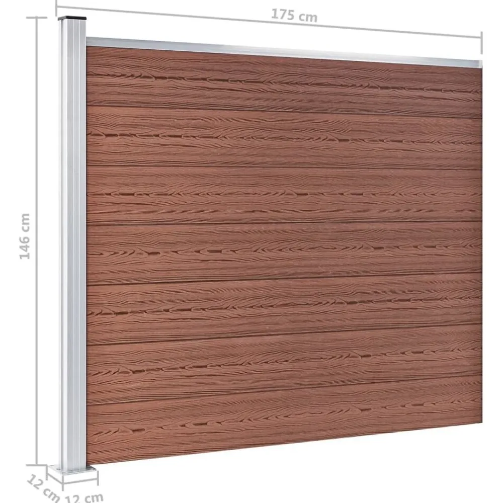 vidaXL Panel de valla WPC marrón 175x146 cm Marrón