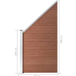 vidaXL Vallas De Jardín-Panel de valla WPC marrón 95x(105-180) cm