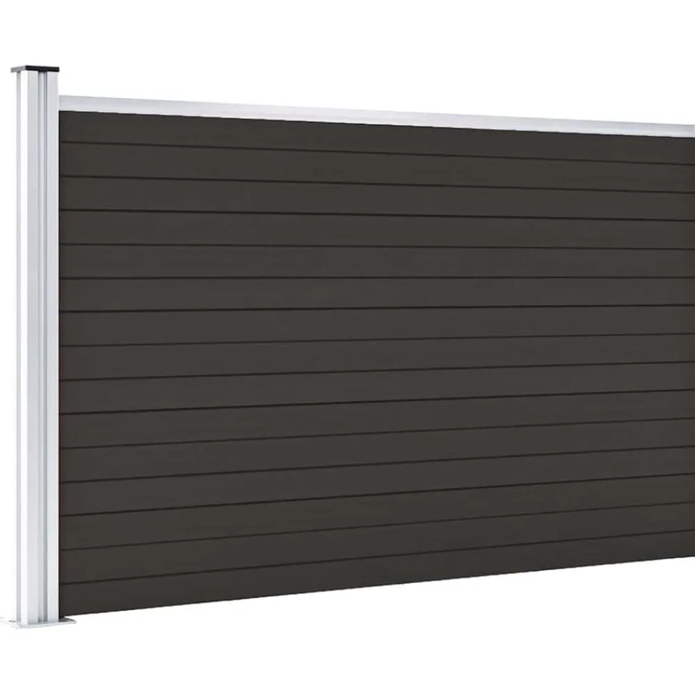 vidaXL Panel de valla WPC 175x105 cm Negro Clearance