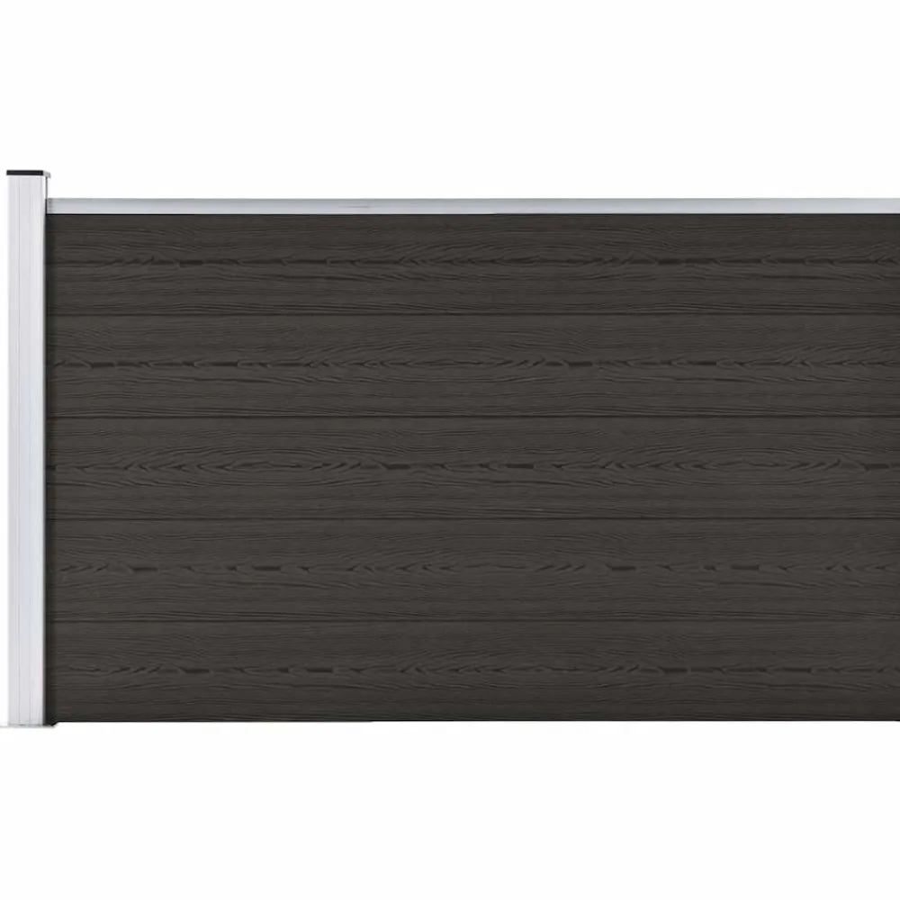vidaXL Panel de valla WPC 175x105 cm Negro Clearance