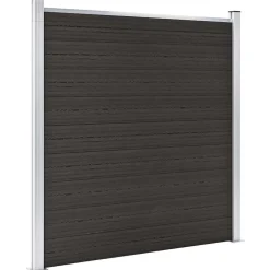 vidaXL Panel de valla WPC 180x186 cm Negro Discount