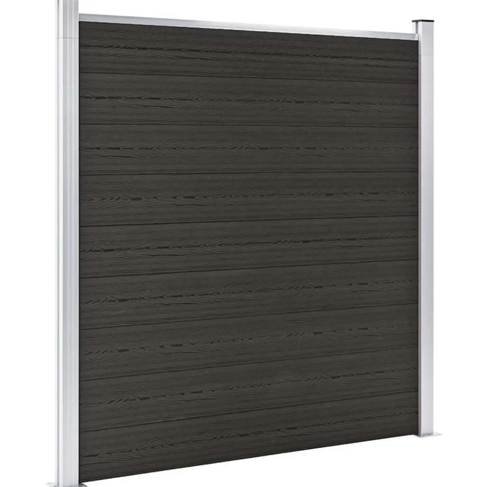 vidaXL Panel de valla WPC 180x186 cm Negro Discount
