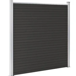 vidaXL Panel de valla WPC 180x186 cm Negro Discount
