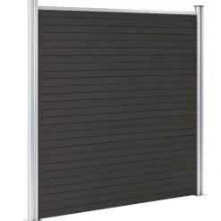 vidaXL Panel de valla WPC 180x186 cm Negro Discount