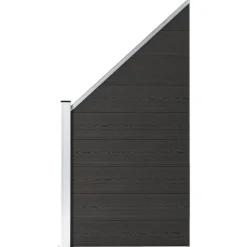 vidaXL Panel de valla WPC 95x(105-180) cm Negro Discount