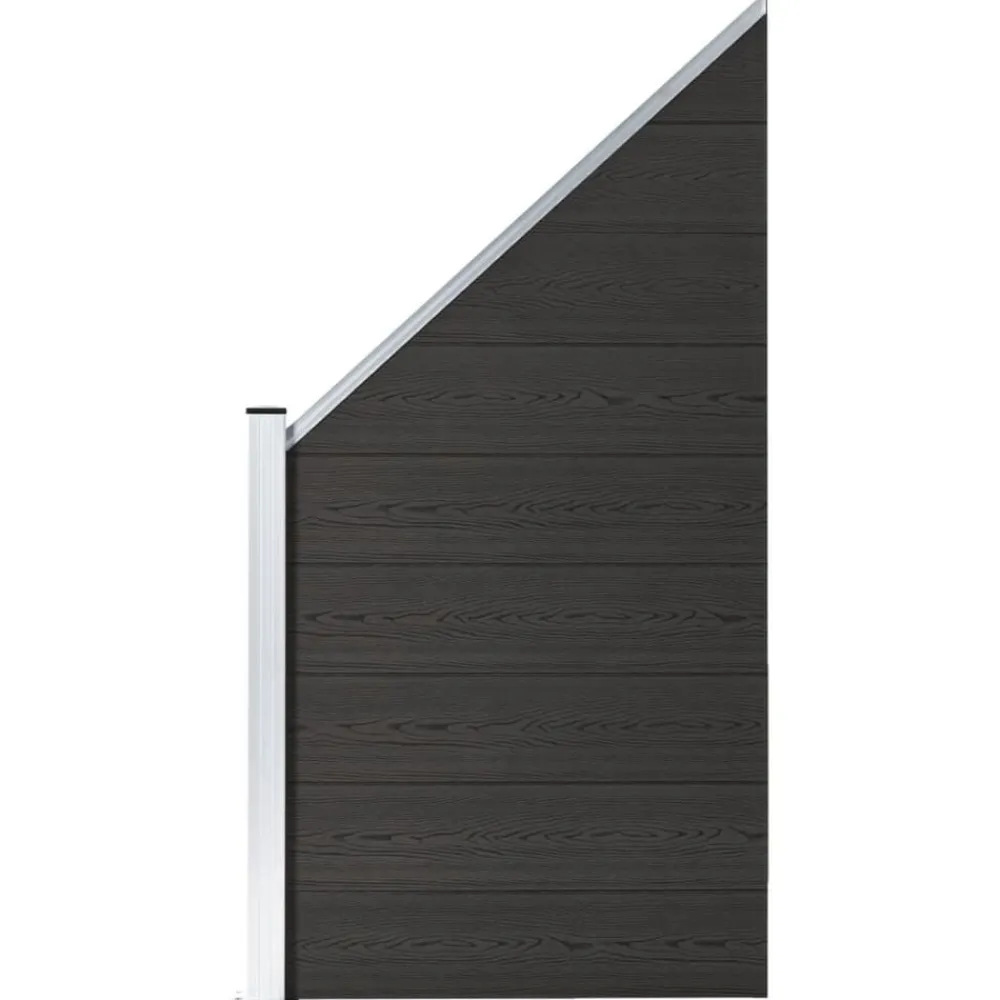 vidaXL Panel de valla WPC 95x(105-180) cm Negro Discount