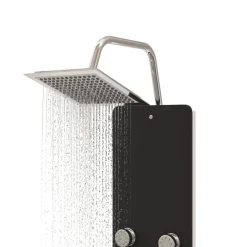 vidaXL Panel ducha de vidrio 25x47,5x130 cm Negro Outlet