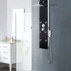 vidaXL Fontanería-Panel ducha de vidrio 25x44,6x130 cm
