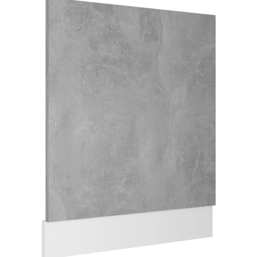 vidaXL Panel para lavavajillas "Lyon" gris hormigón 59,5x3x67 cm madera de ingeniería Gris hormigón Clearance