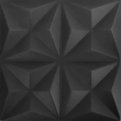 vidaXL Materiales De Construcción-Paneles de pared 48 pcs Origami Negro 50 x 50 cm Espuma XPS