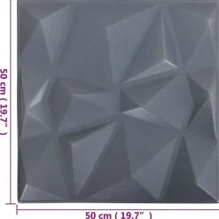 vidaXL Paneles de pared 24 pcs 50 x 50 cm Espuma XPS Gris diamante