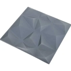 vidaXL Materiales De Construcción-Paneles de pared 12 pcs Origami Gris 50 x 50 cm Espuma XPS