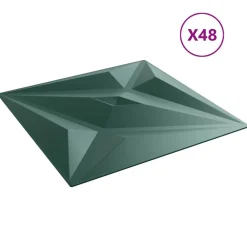 vidaXL Materiales De Construcción-Paneles de pared 48 pcs Verde Estrella 50 x 50 cm Espuma XPS
