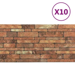 vidaXL Paneles de pared 10 pcs Marrón y 100 x 50 cm Espuma EPS Marr&oacute;n y New