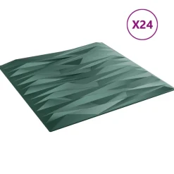 vidaXL Paneles de pared 24 pcs 50 x 50 cm Espuma XPS Verde piedra New