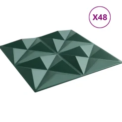 vidaXL Paneles de pared 48 pcs Verde Origami 50 x 50 cm Espuma XPS Origami verde Clearance
