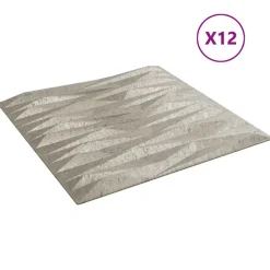 vidaXL Paneles de pared 12 pcs Betón Piedra 50 x 50 cm Espuma XPS Piedra bet&oacute;n Outlet