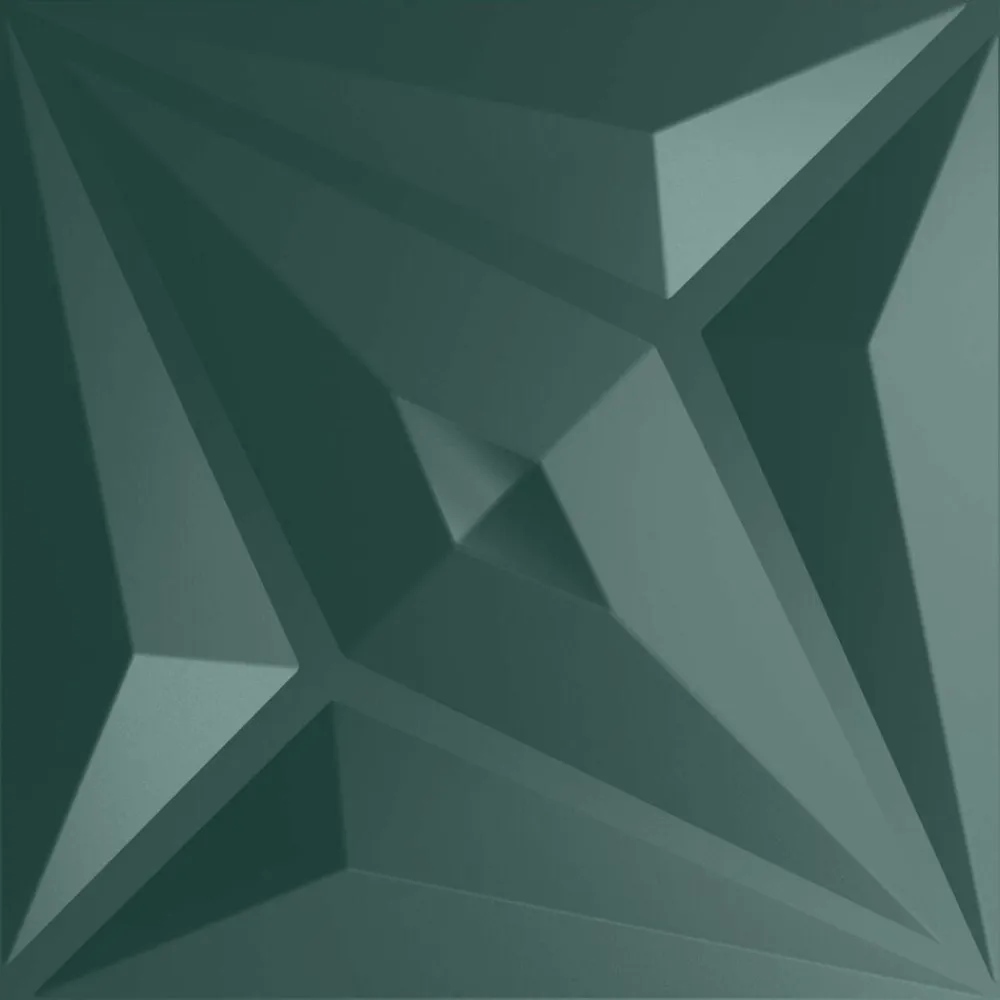 vidaXL Materiales De Construcción-Paneles de pared 12 pcs Verde Estrella 50 x 50 cm Espuma XPS
