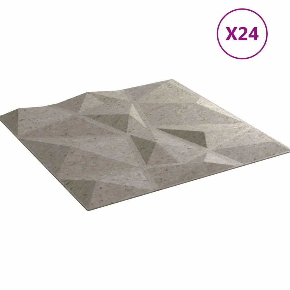 vidaXL Paneles de pared 24 pcs 50 x 50 cm Espuma XPS Gris concreto Online