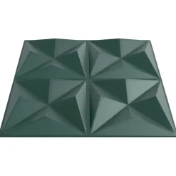 vidaXL Materiales De Construcción-Paneles de pared 12 pcs Verde Origami 50 x 50 cm Espuma XPS
