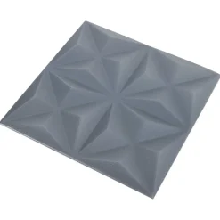 vidaXL Paneles de pared 48 pcs Origami Gris 50 x 50 cm Espuma XPS Gris origami Online