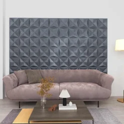 vidaXL Paneles de pared 48 pcs Origami Gris 50 x 50 cm Espuma XPS Gris origami Online