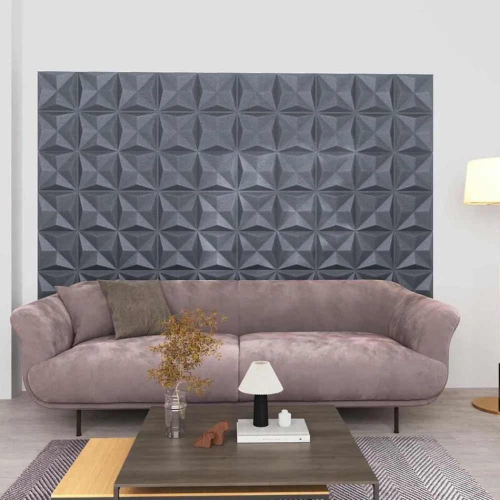 vidaXL Paneles de pared 48 pcs Origami Gris 50 x 50 cm Espuma XPS Gris origami Online
