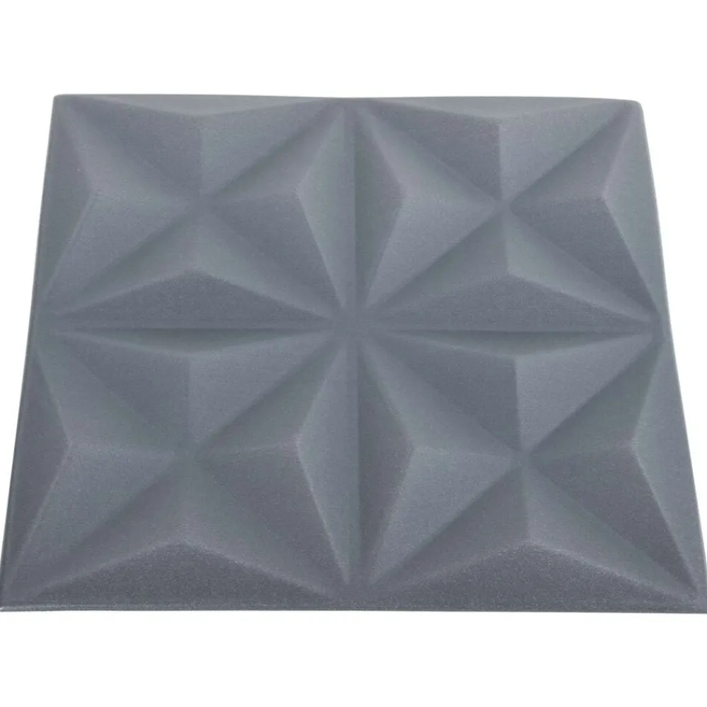 vidaXL Paneles de pared 48 pcs Origami Gris 50 x 50 cm Espuma XPS Gris origami Online