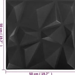 vidaXL Paneles de pared 24 pcs 50 x 50 cm Espuma XPS Negro diamante Hot