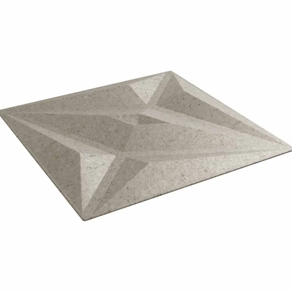 vidaXL Materiales De Construcción-Paneles de pared 12 pcs Betón Estrella 50 x 50 cm Espuma XPS