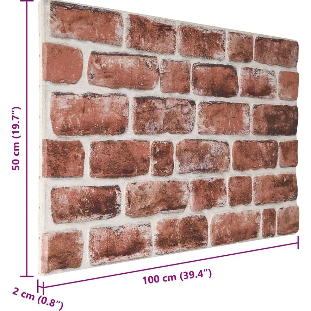 vidaXL Materiales De Construcción-Paneles de pared 10 pcs Marrón oscuro y 100 x 50 cm Espuma EPS