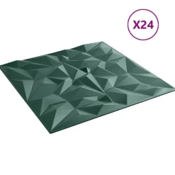 vidaXL Paneles de pared 24 pcs Verde Amatista 50 x 50 cm Espuma XPS Amatista verde Outlet