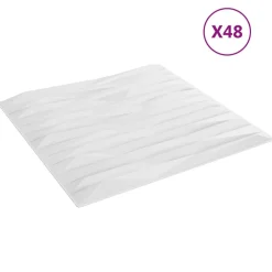 vidaXL Materiales De Construcción-Paneles de pared 48 pcs Blanca 50 x 50 cm Espuma XPS
