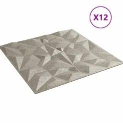 vidaXL Materiales De Construcción-Paneles de pared 12 pcs Betón Amatista 50 x 50 cm Espuma XPS