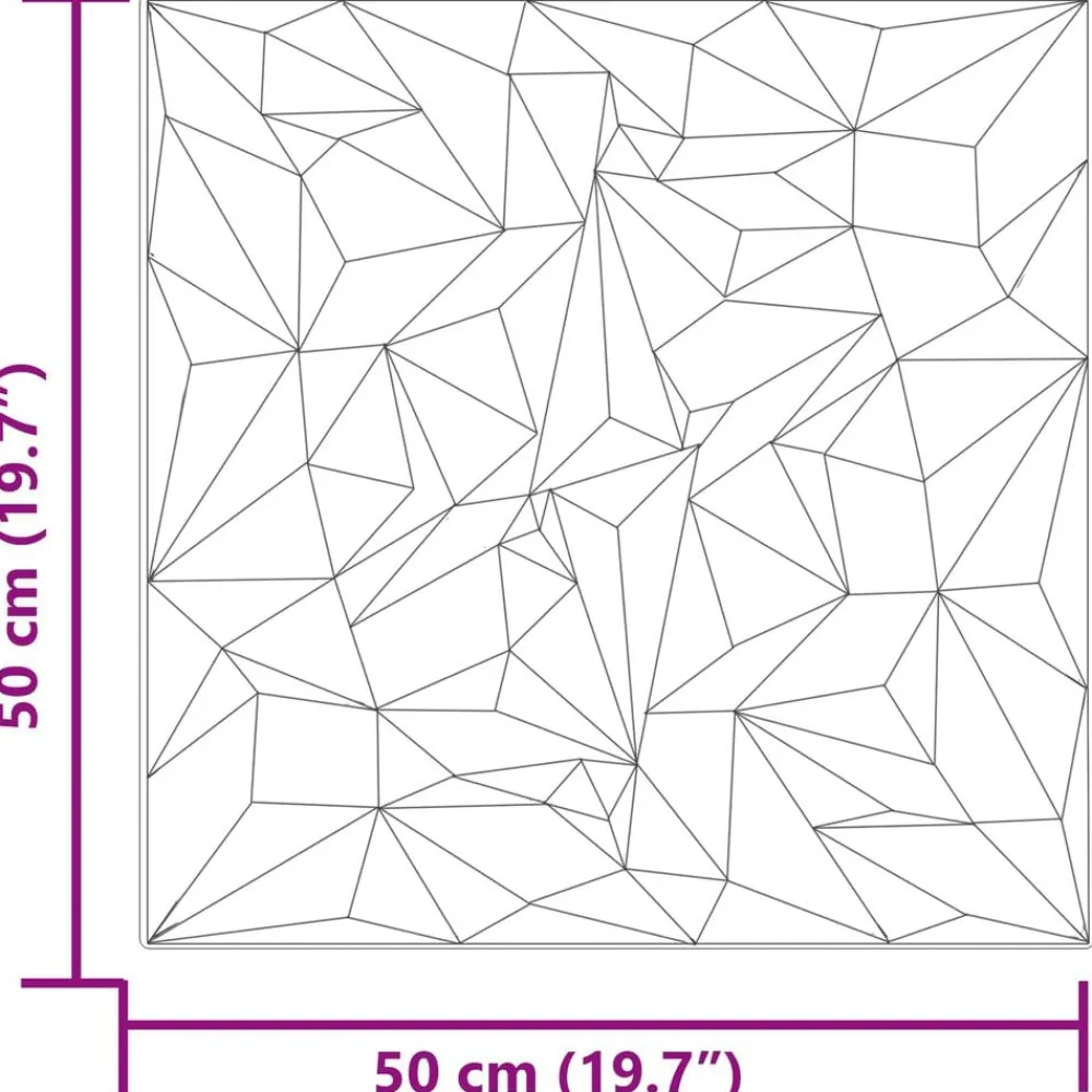 vidaXL Materiales De Construcción-Paneles de pared 12 pcs Betón Amatista 50 x 50 cm Espuma XPS