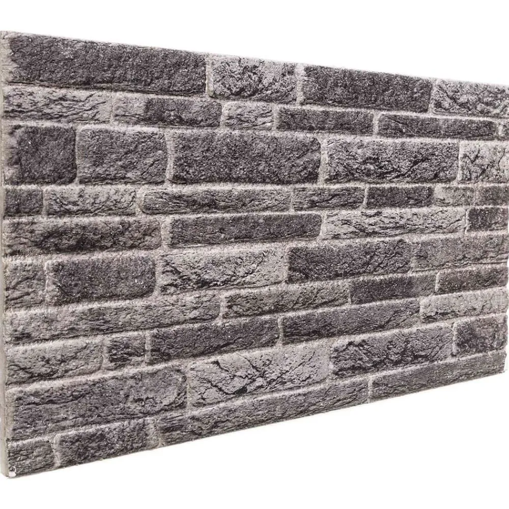 vidaXL Paneles de pared 10 pcs 100 x 50 cm Espuma EPS Gris antracita Clearance