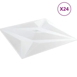 vidaXL Paneles de pared 24 pcs Blanca 50 x 50 cm Espuma XPS estrella New