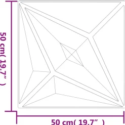 vidaXL Paneles de pared 24 pcs Blanca 50 x 50 cm Espuma XPS estrella New