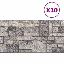 vidaXL Paneles de pared 10 pcs 100 x 50 cm Espuma EPS Gris y New